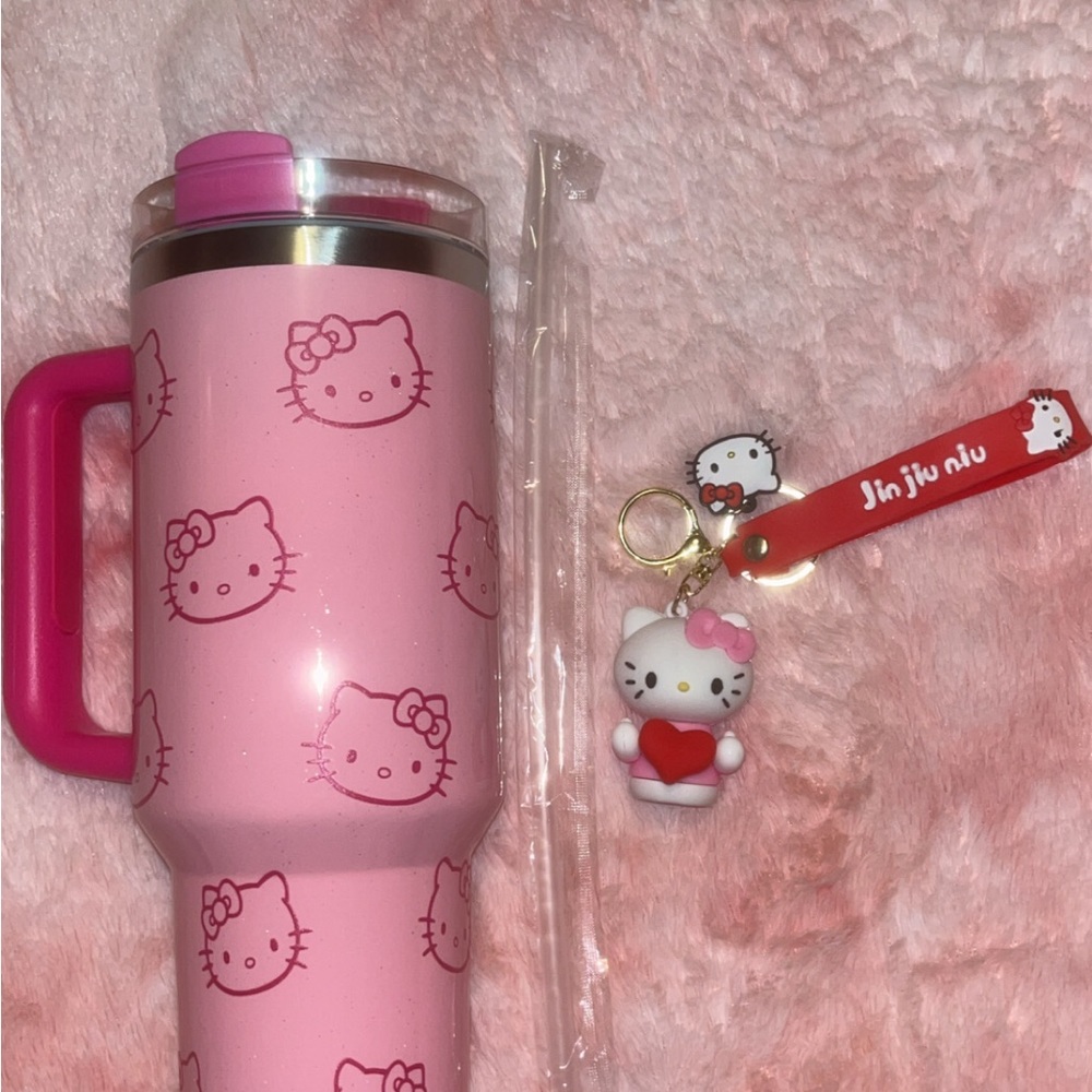 Hello Kitty Pink Thermos with Handle